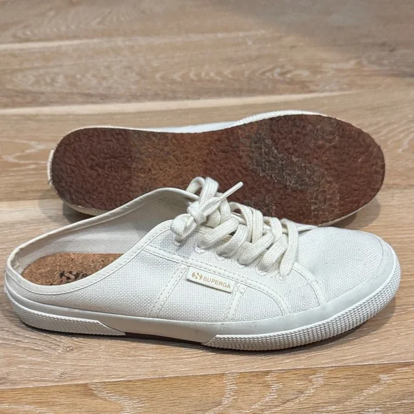 Superga Women's Cream Canvas Lace-Up Sneakers - Picture 2 of 5